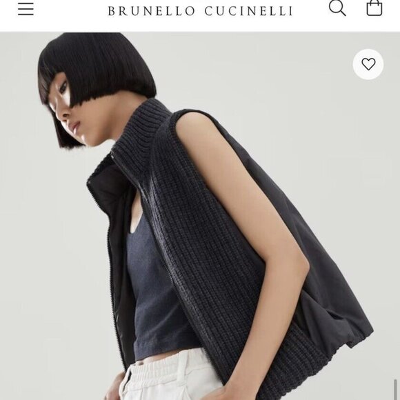 Brunello Cucinelli Cashmere Vest Monilli Reversible Size 10 XL New Tag $4350 - Picture 1 of 15